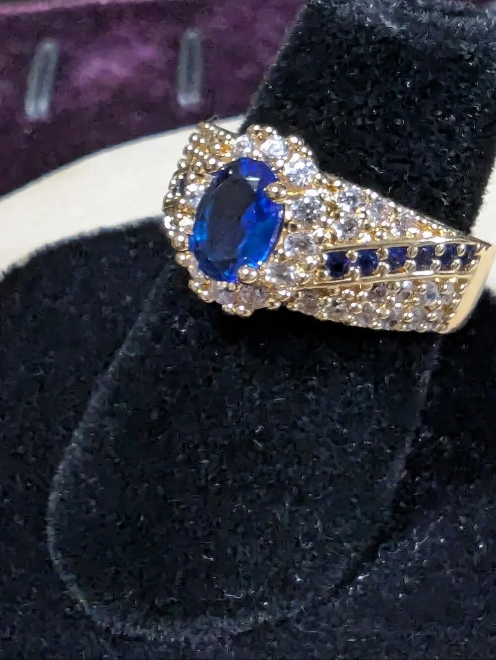 2.50Ct Oval Cut Lab Created Sapphire Women's Ring 14k Yellow Gold Plated NWT